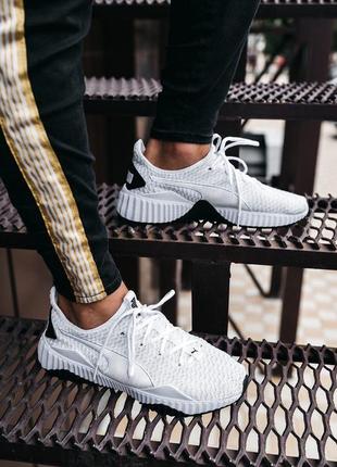 Мужские белые кроссовки пума puma defy white black5 фото