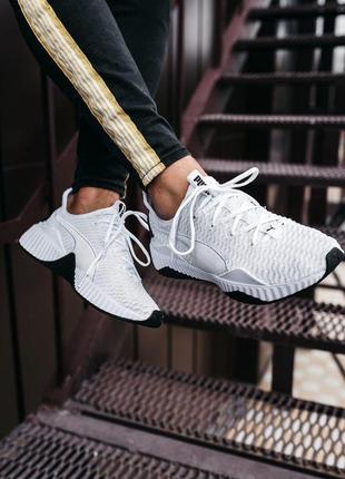 Мужские белые кроссовки пума puma defy white black10 фото