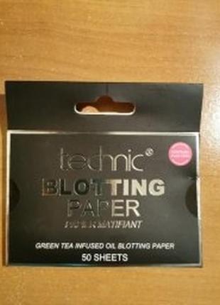 Матуючі серветки з екстрактом зеленого чаю і лляної олії blotting paper від technic3 фото