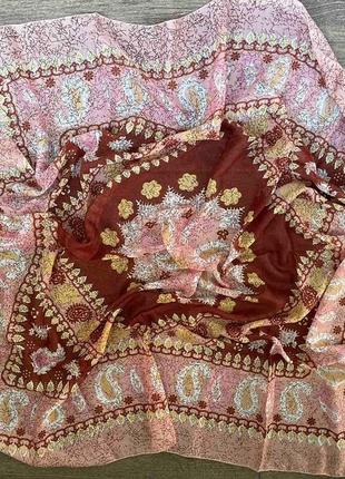 1, жіноча легка хустка штанельна квадратна розмір 100 см*100 см