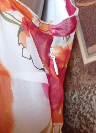 Шовкова брендова вінтажна квітуча сукня marella,p.d 38, італія4 фото