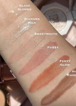 Мерехтливий глянцевий блиск бальзам для губ fenty beauty by rihanna gloss bomb universal lip luminizer hot chocolit2 фото