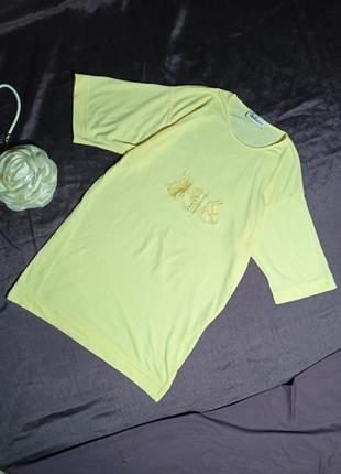 Футболка женская, удлиненная желтого цвета,бренд dolores1 фото