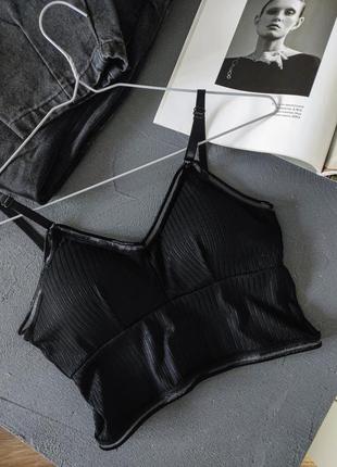 Топ топик черный бра бралет