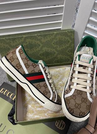 Кеди в стилі gucci коричневі
