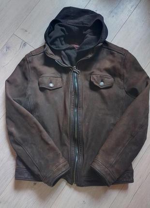 Винтажная кожаная куртка армани, оригинал1 фото