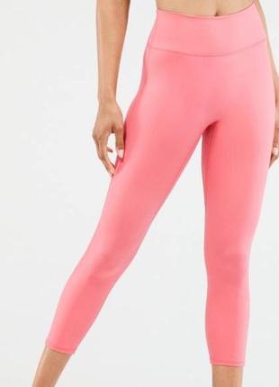 Спортивные лосины с высокой посадкой кораллового цвета от fabletics спортивное лосины капры бриджи