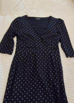 Великолепное черное платье с маленькими звездочками из вискозы 46-48 размера