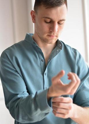 Мужская рубашка из 100% льна