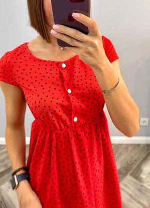 Платье миди женский красный цвет с принтом3 фото