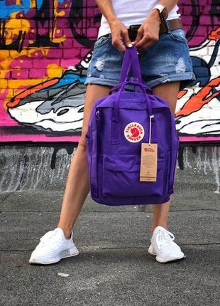 Fjall raven violet женский стильный фиолетовый рюкзак 16л.4 фото