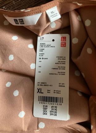 Платье в горошек с длинными рукавами и запахом uniqlo10 фото