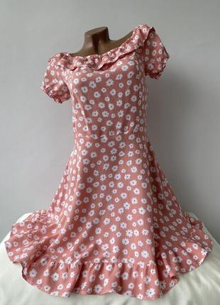 Платье с воланами вискозное в цветы в цветочный  принт 🌸new look🌸