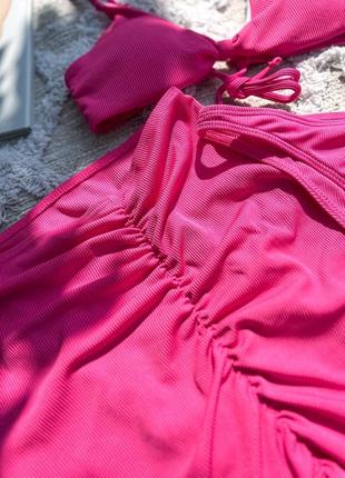 Классный раздельный купальник рубчик в комплекте с юбкой, набор купальник и юбка2 фото