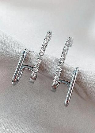 Серьги дорожки из кристаллов