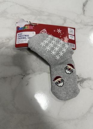 Классные махровые носочки lupilu, теплые носки с сантой, носочки новогодние, носки дед мороз