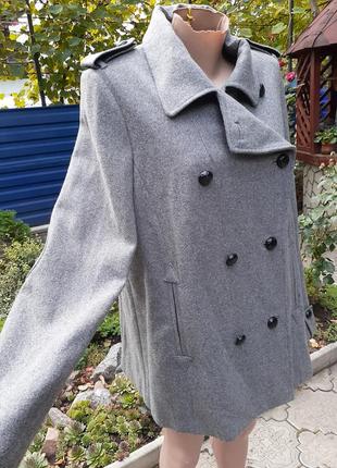 Крутое шерстяное пальто от topshop в стиле милитари3 фото