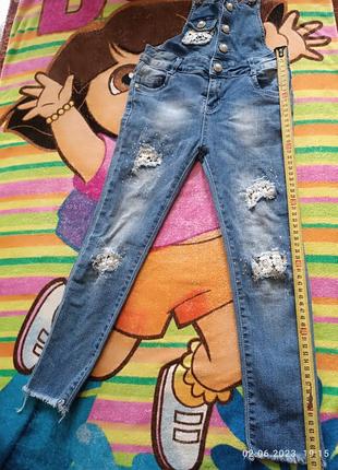 Комбинезон джинсовый на девочку 110-1307 фото