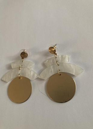 Серьги винтаж натуральный перламутр