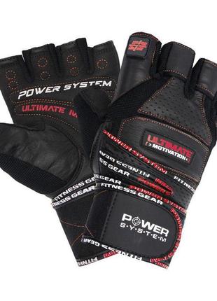 Перчатки для фитнеса и тяжелой атлетики power system ps-2810 ultimate motivation black/red line m1 фото