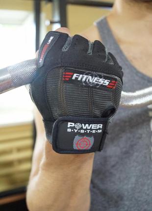 Перчатки для фитнеса и тяжелой атлетики power system ps-2300 fitness grey/black l