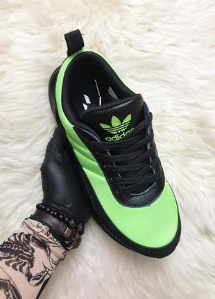 Adidas sharks green black. мужские кожаные демисезонные кроссовки адидас.1 фото