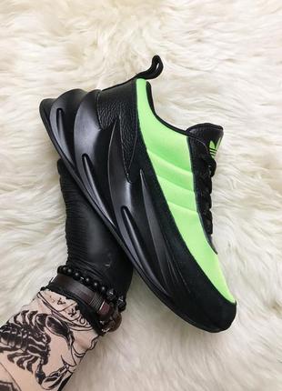 Adidas sharks green black. мужские кожаные демисезонные кроссовки адидас.2 фото