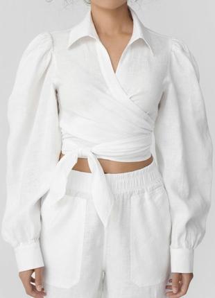 Коттоновая белая блуза