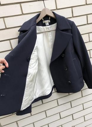 Темно-синій жакет,піджак,полу-пальто,віскоза h&m7 фото