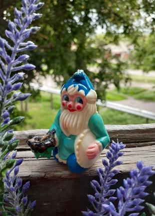 Дарницкая сувенирная фабрика!🌼 гном фигурка ссср колкий пластик подсвечник миниатюра статуэтка гномик