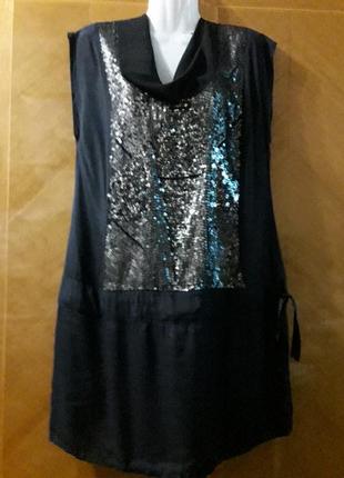 Брендова  стильна  віскозна  сукня  з пайетками  р.14/  42 від  george