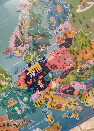 Магнитная карта мира и европы playtive, магнітна карта світу та європи, дерев'яний конструктор, дерев'яний пазл3 фото