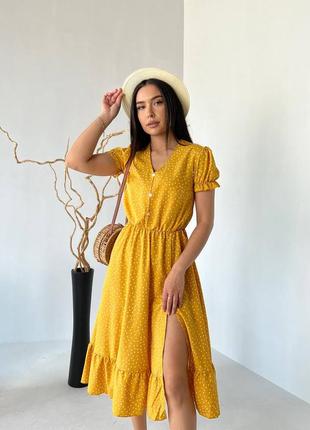 Літнє жіноче плаття сукня жовтий колір 42-44, 46-48, 50-523 фото
