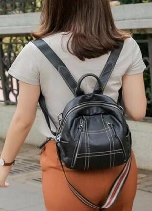 Супер стильный маленький кожаный рюкзак-сумка2 фото