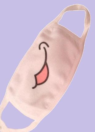 Милая маска для лица повязка милая многоразовая пылезащитная белая