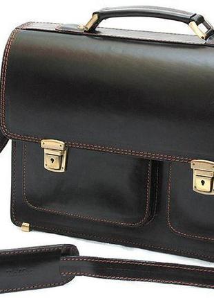 Кожаный портфель manufatto черный1 фото