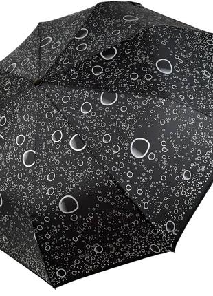 Женский зонт полуавтомат с пузырями от toprain, черный 0541-1