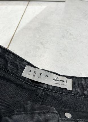 Серые джинсовые шорты с завязками3 фото
