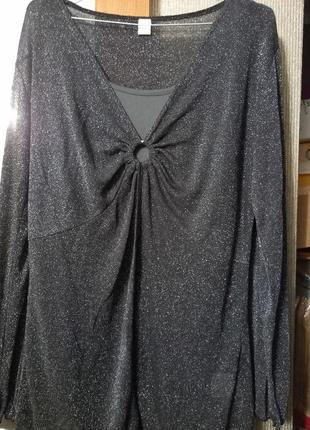 Двойка элегантная кофточка + топ все новое. с люрексом размер 50,52 54