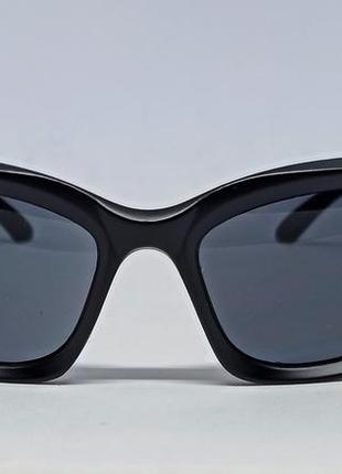 Очки в стиле balenciaga солнцезащитные унисекс модные обтекаемые футуристические черные2 фото