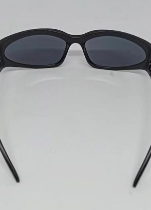 Очки в стиле balenciaga солнцезащитные унисекс модные обтекаемые футуристические черные5 фото
