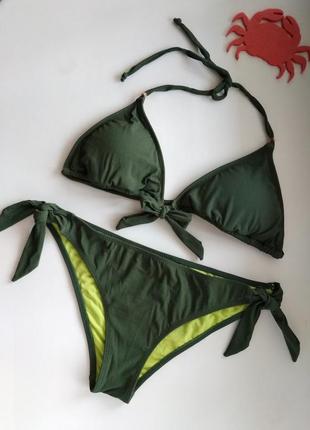 36-38р. хаки купальник, бикини на завязках touché