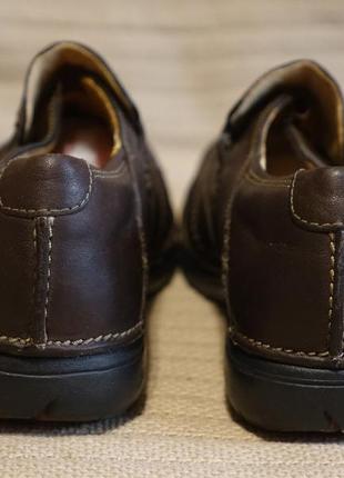 Легчайшие темно-коричневые кожаные спортивные туфельки clarks unstructured. англия. uk 6.9 фото