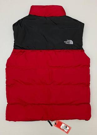 Жилет стеганый the north face (весна / осень) красный2 фото