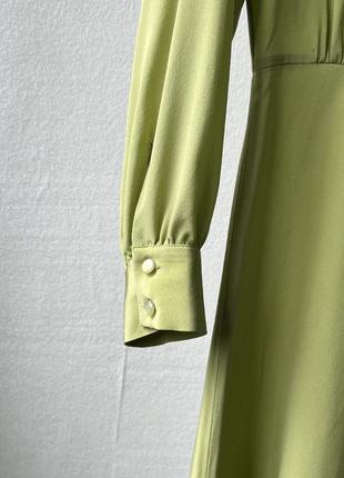 Max mara зелене мідіплаття 100% натуральний шовк7 фото