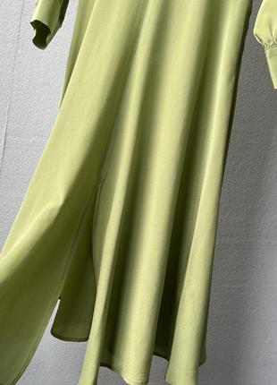 Max mara зелене мідіплаття 100% натуральний шовк8 фото