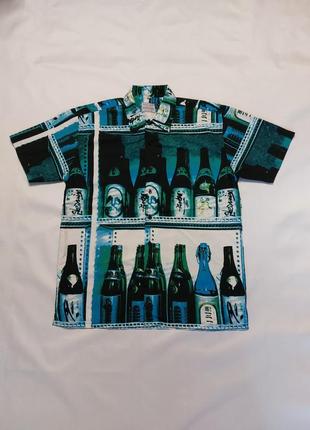 Сорочка з коротким рукавом petroleum bootles all-over print shirt1 фото
