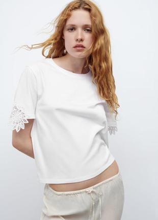 Zara белая футболка в наличии