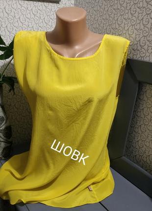 Легка шовкова жовта блузка.1 фото