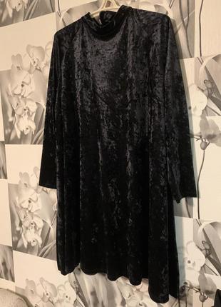 Чорна оксамитова бархатна сукня ❤️